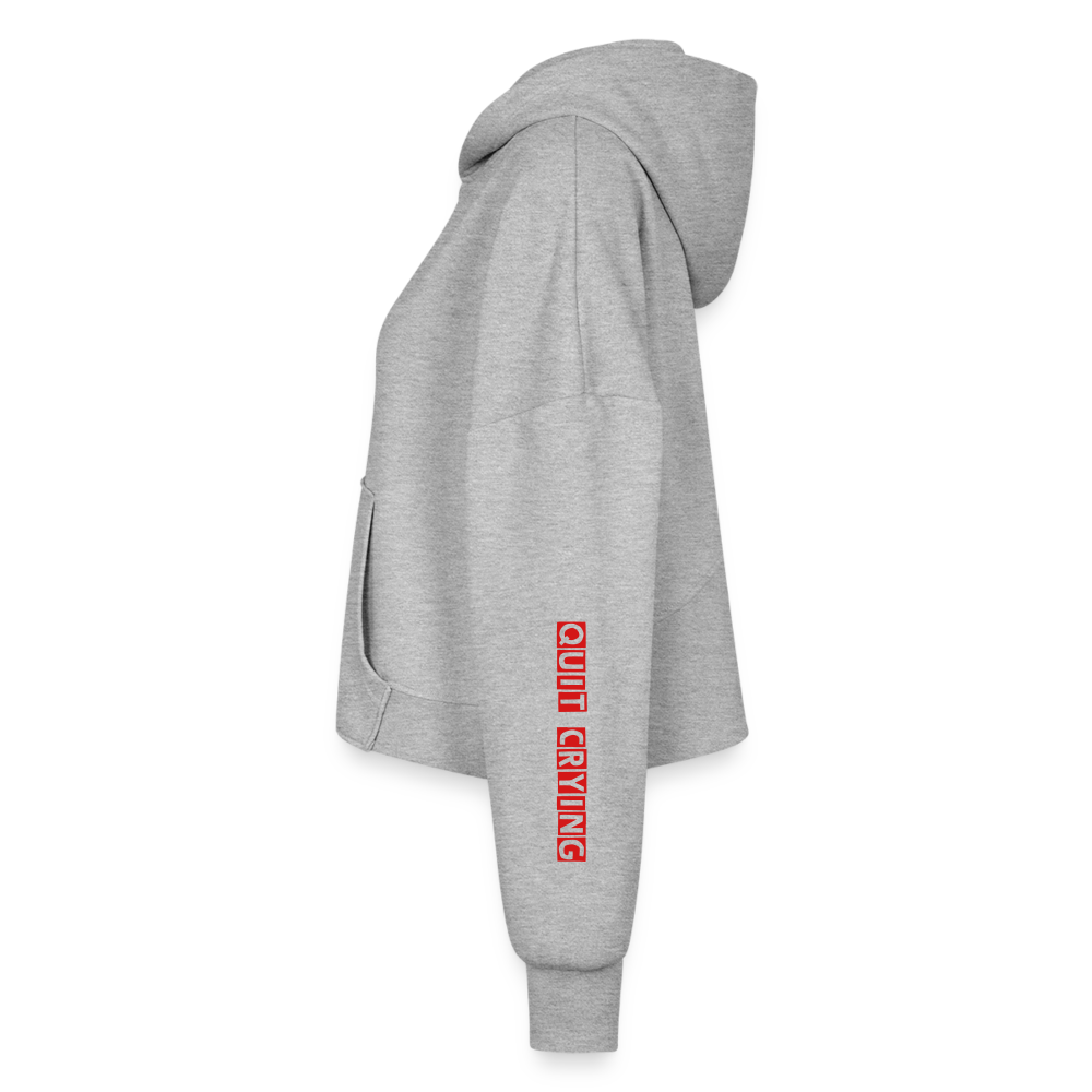 Women’s Cropped Hoodie & Jogger Short Set - heather gray
