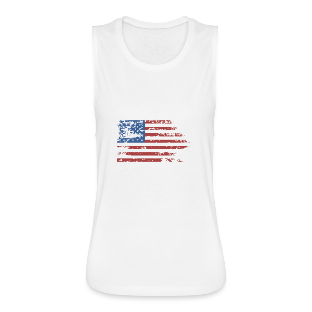 Women's Flowy Muscle Tank by American Pride - white