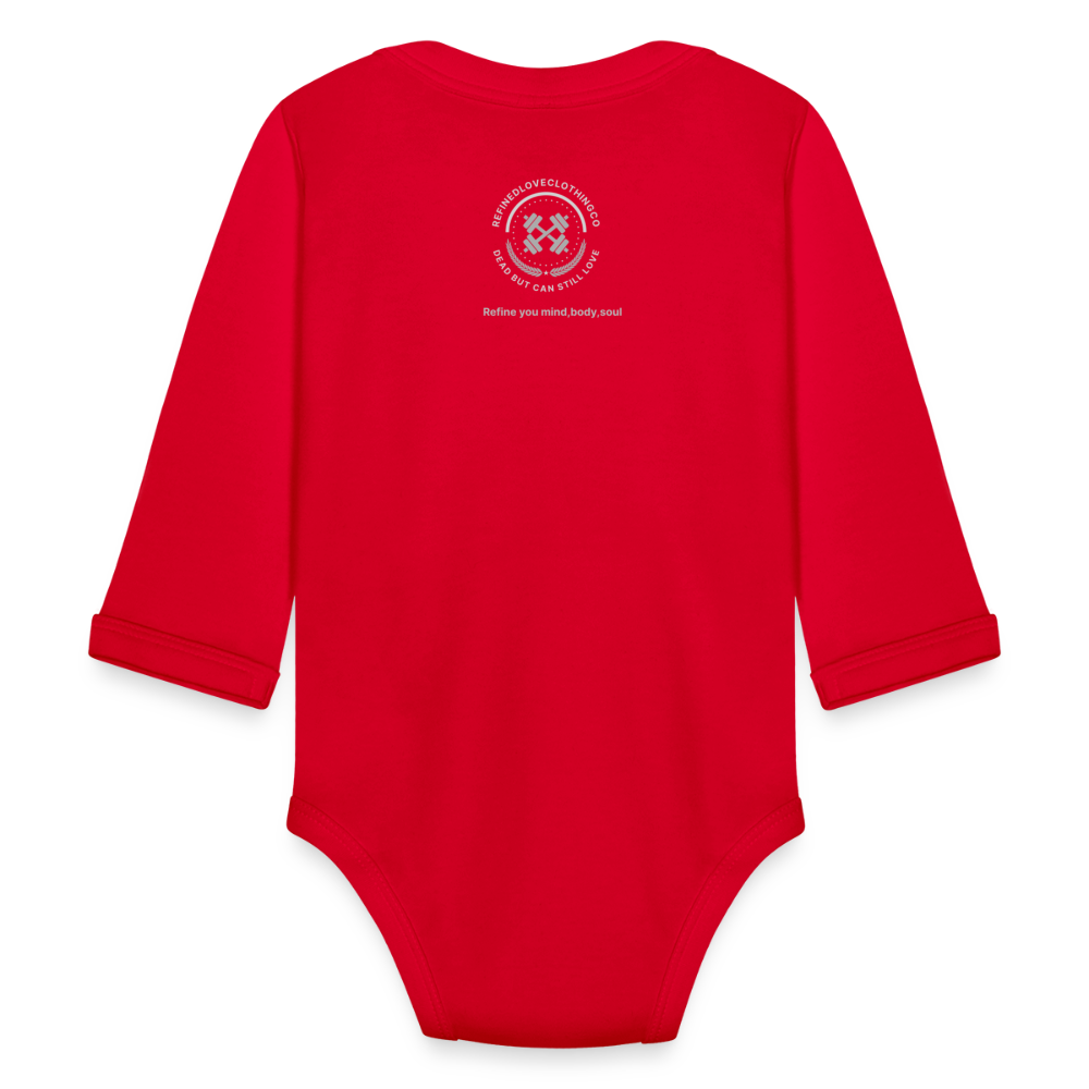 Organic Long Sleeve Baby Bodysuit - red