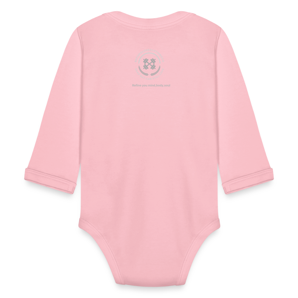Organic Long Sleeve Baby Bodysuit - light pink