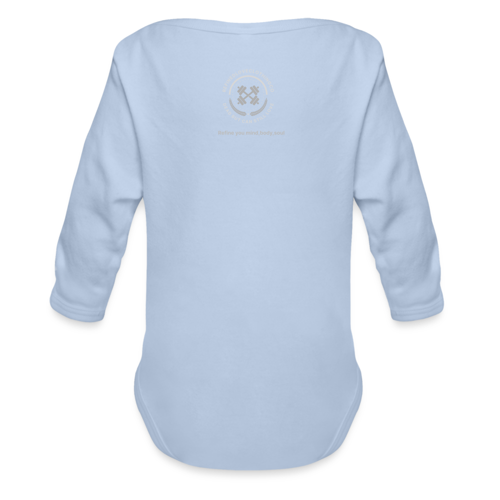 Organic Long Sleeve Baby Bodysuit - sky