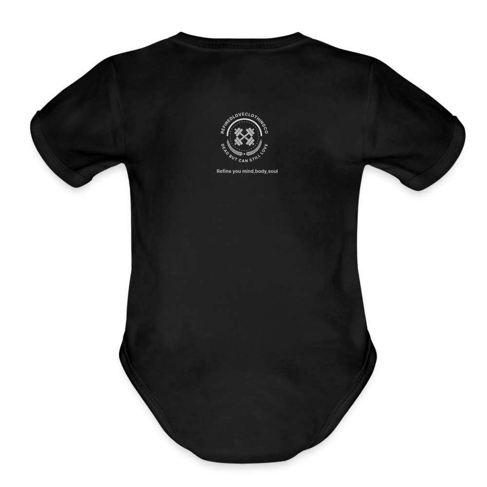 Organic Short Sleeve Baby Bodysuit - black