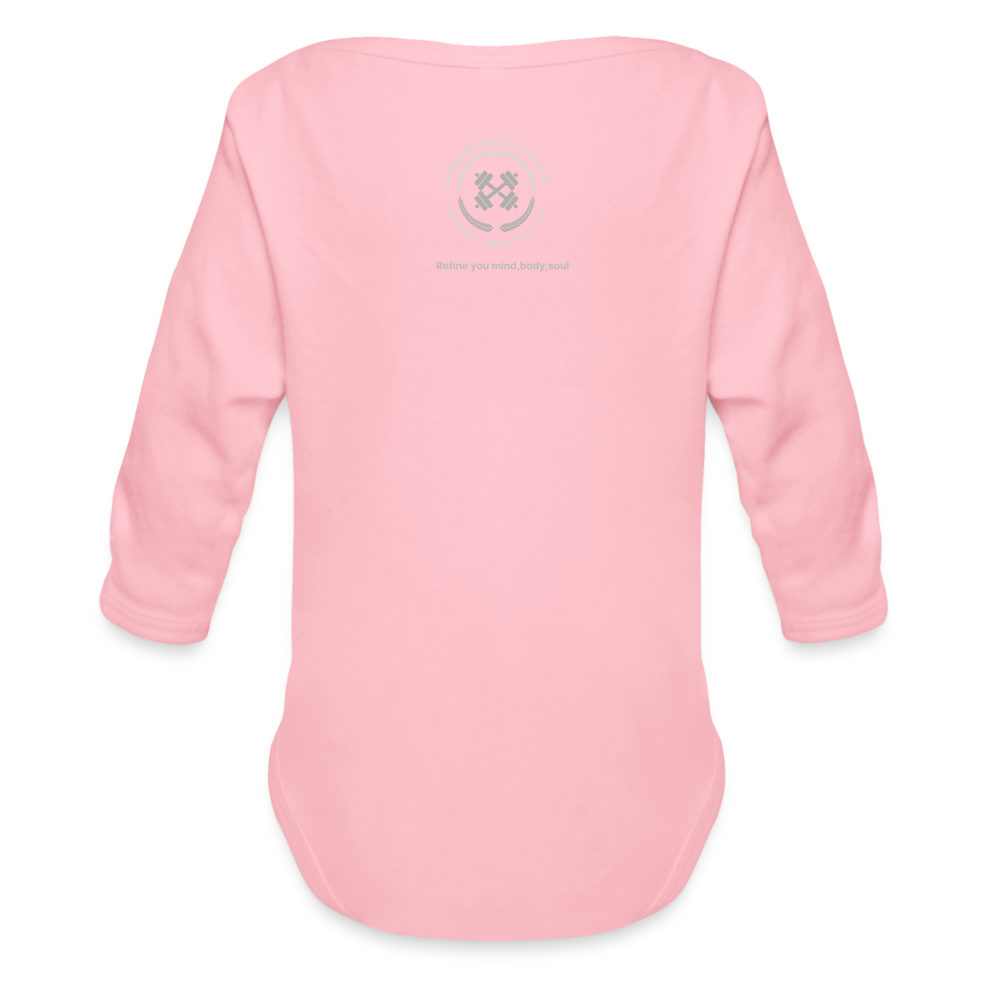 Organic Long Sleeve Baby Bodysuit - light pink