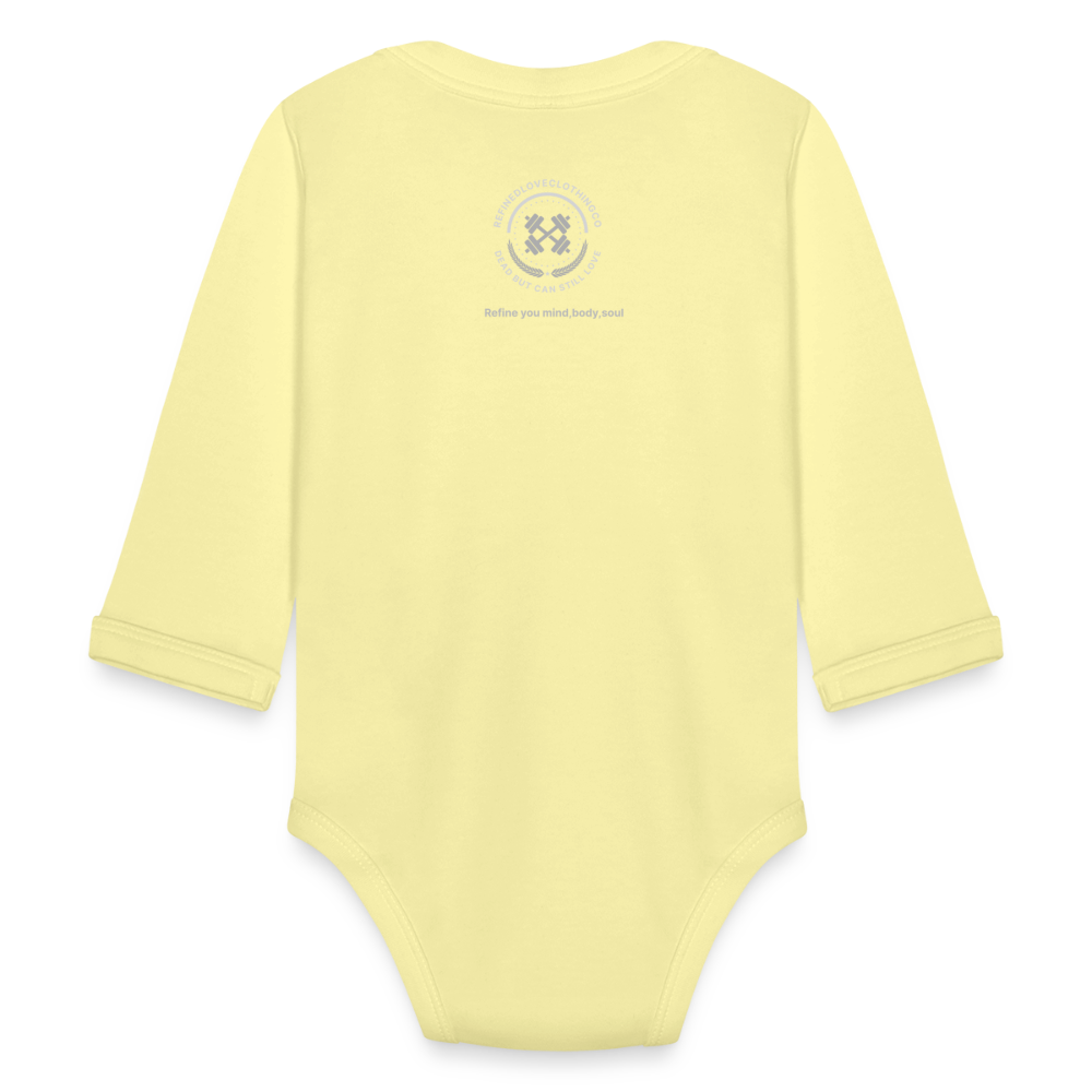 Organic Long Sleeve Baby Bodysuit - washed yellow