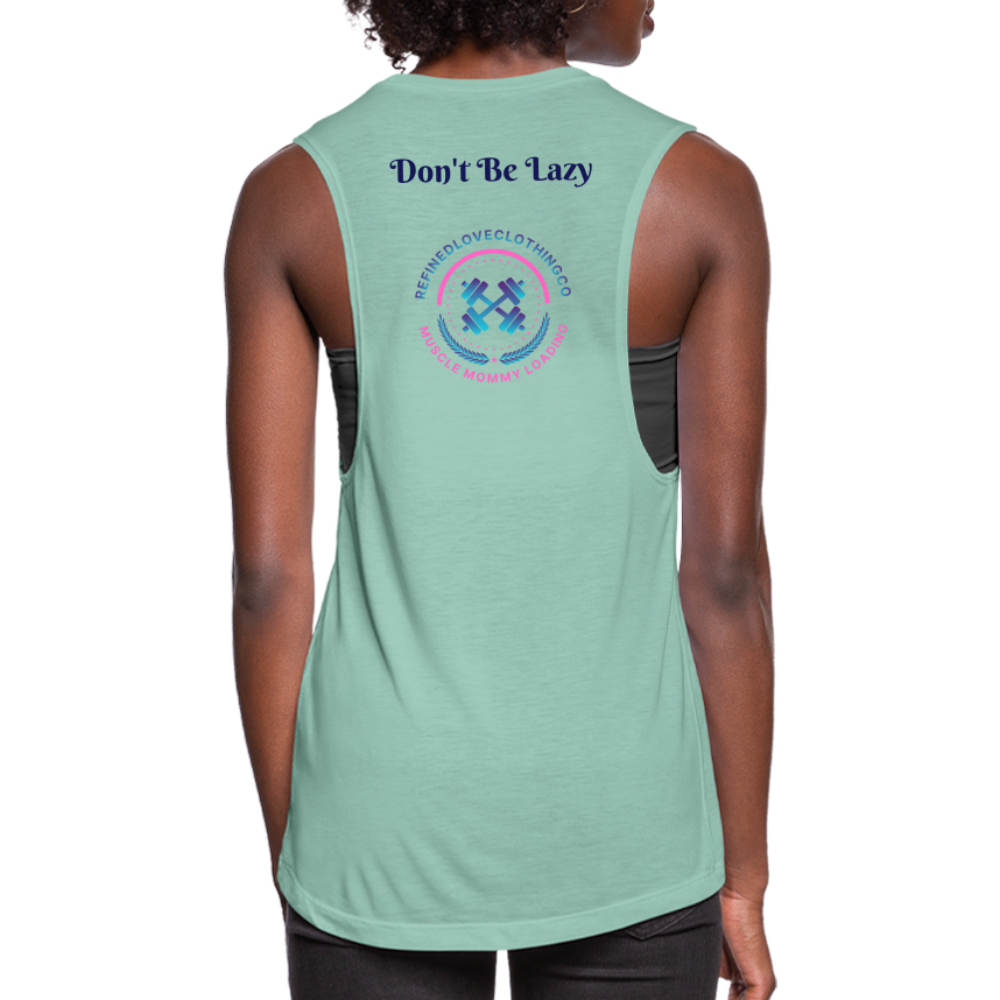 Women's Flowy Muscle Tank by American Pride - dusty mint blue