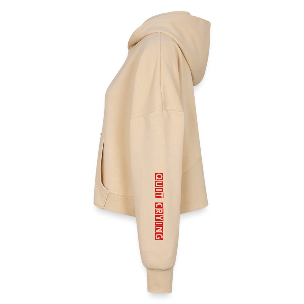 Women’s Cropped Hoodie & Jogger Short Set - nude