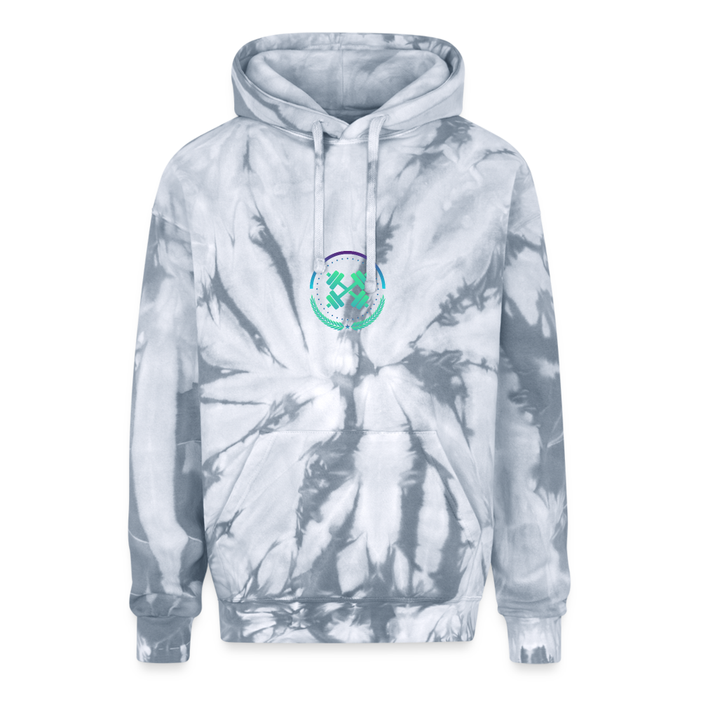 Adult Tie Dye Hoodie - spider silver