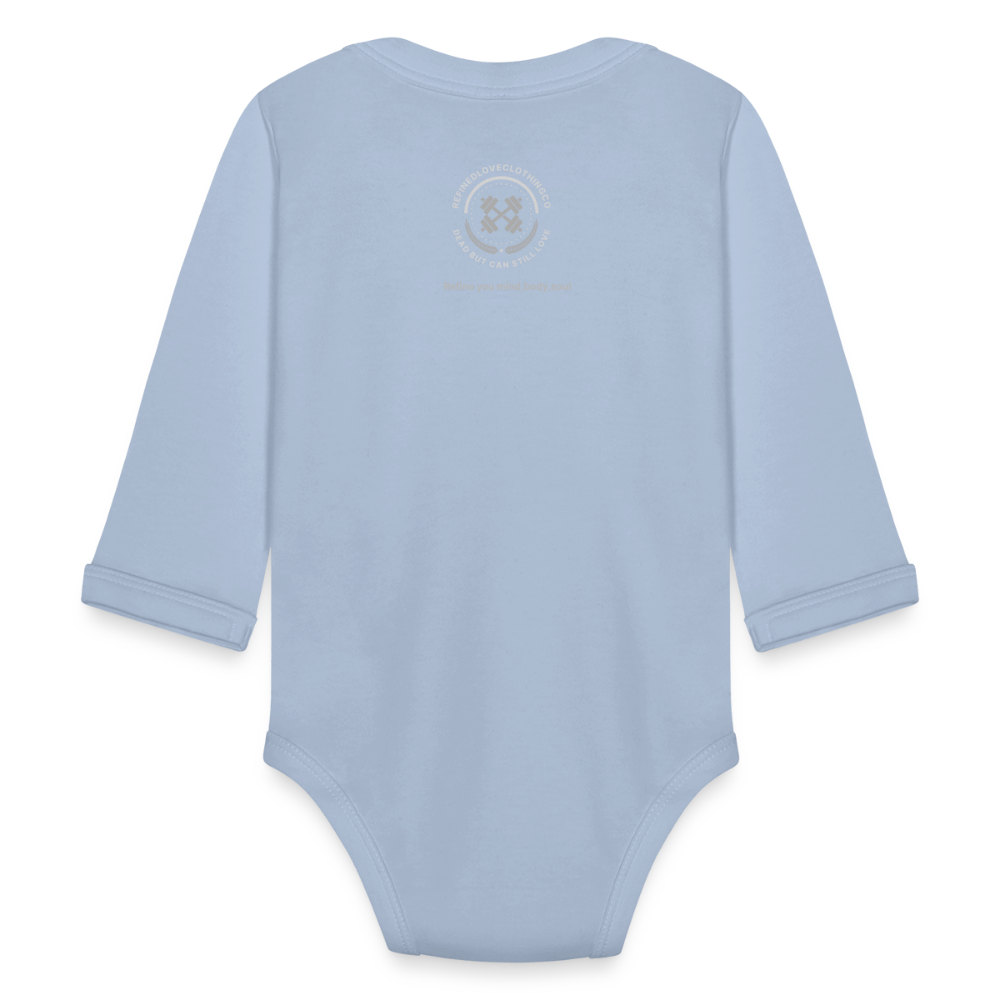 Organic Long Sleeve Baby Bodysuit - sky