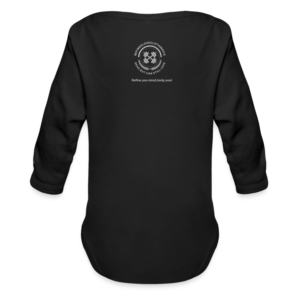 Organic Long Sleeve Baby Bodysuit - black