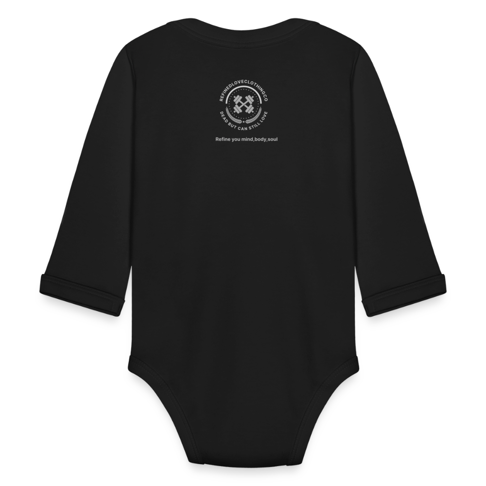 Organic Long Sleeve Baby Bodysuit - black