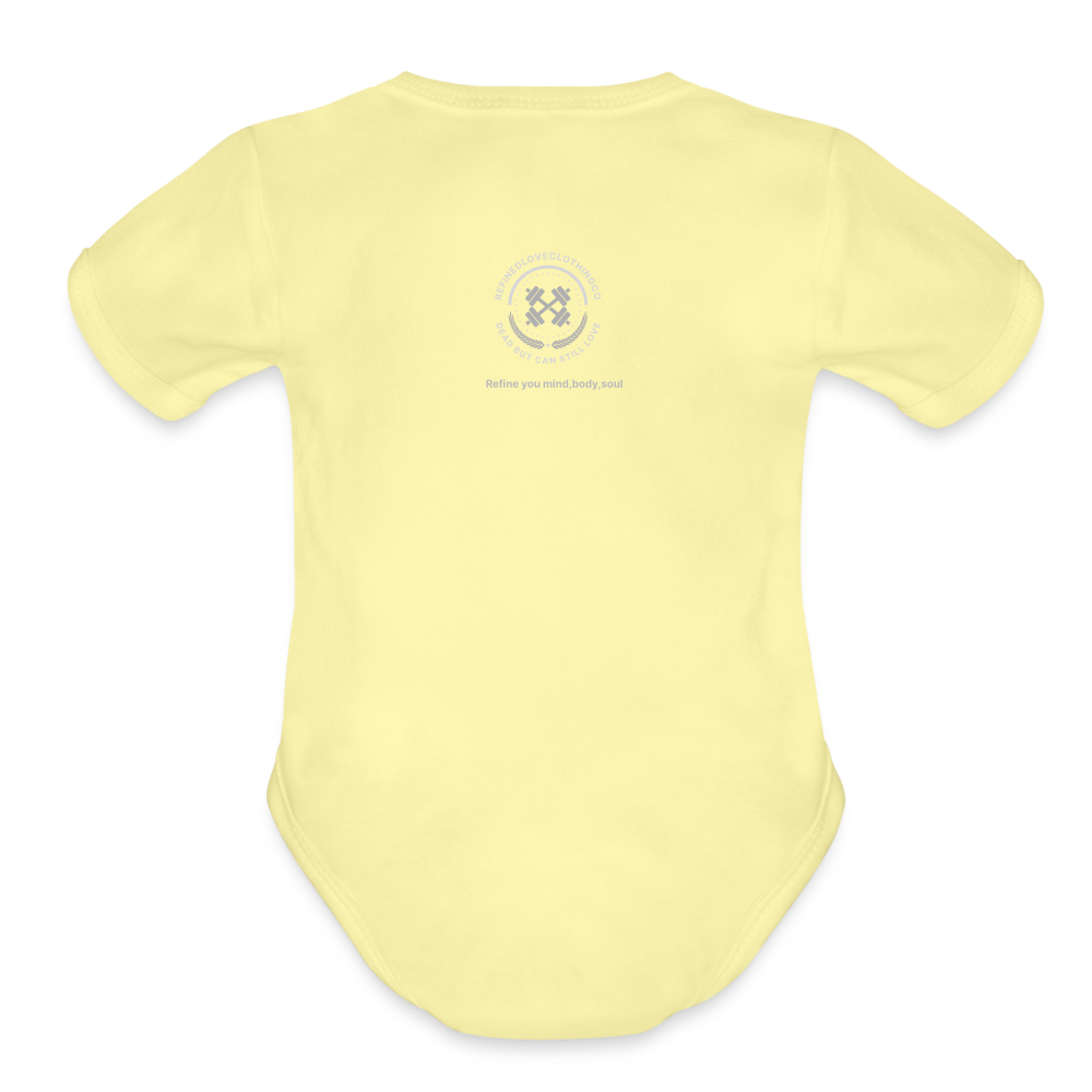 Organic Short Sleeve Baby Bodysuit - washed yellow