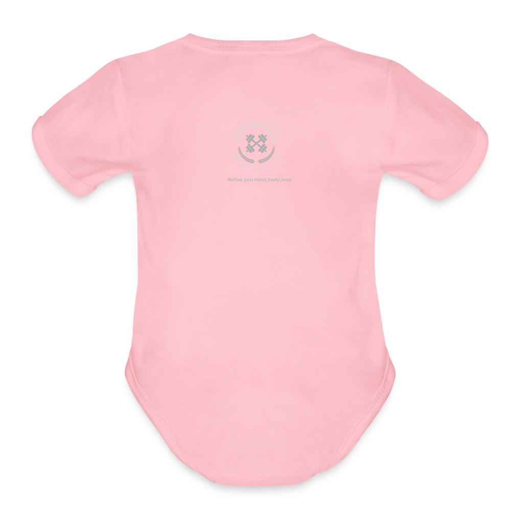 Organic Short Sleeve Baby Bodysuit - light pink