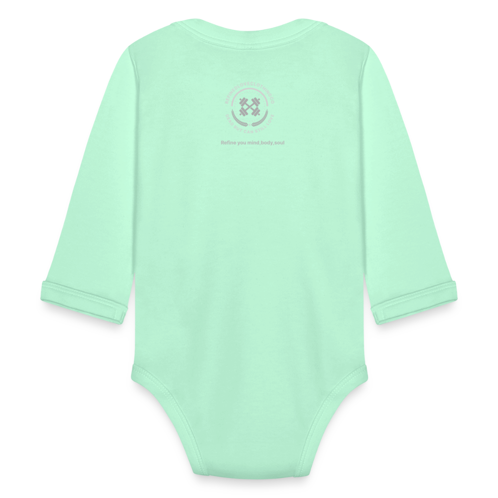 Organic Long Sleeve Baby Bodysuit - light mint
