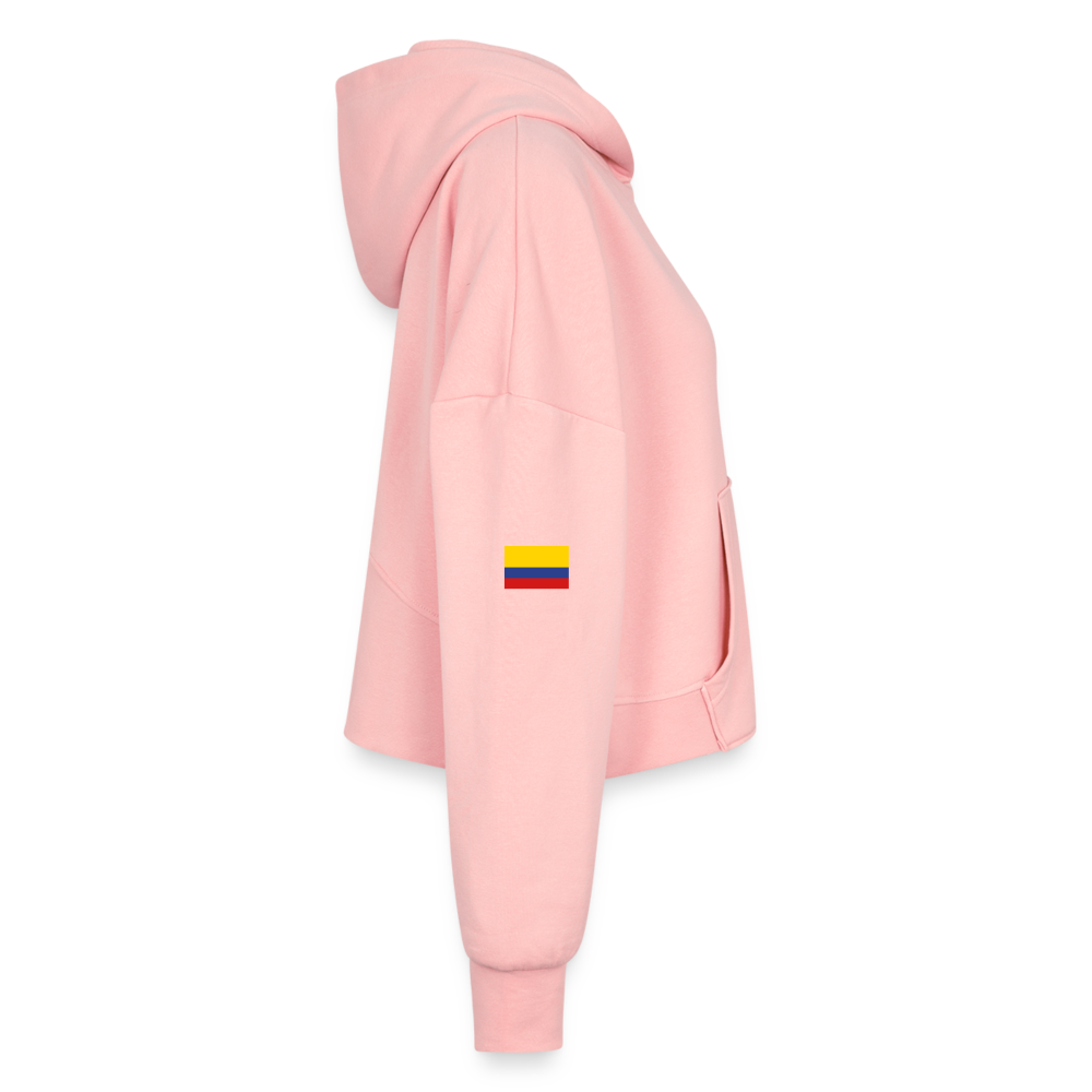Women’s Cropped Hoodie & Jogger Short Set - light pink