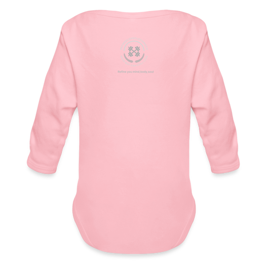 Organic Long Sleeve Baby Bodysuit - light pink