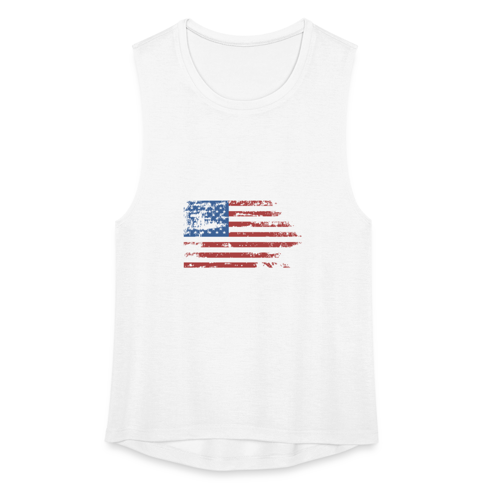 Women's Flowy Muscle Tank by American Pride - white