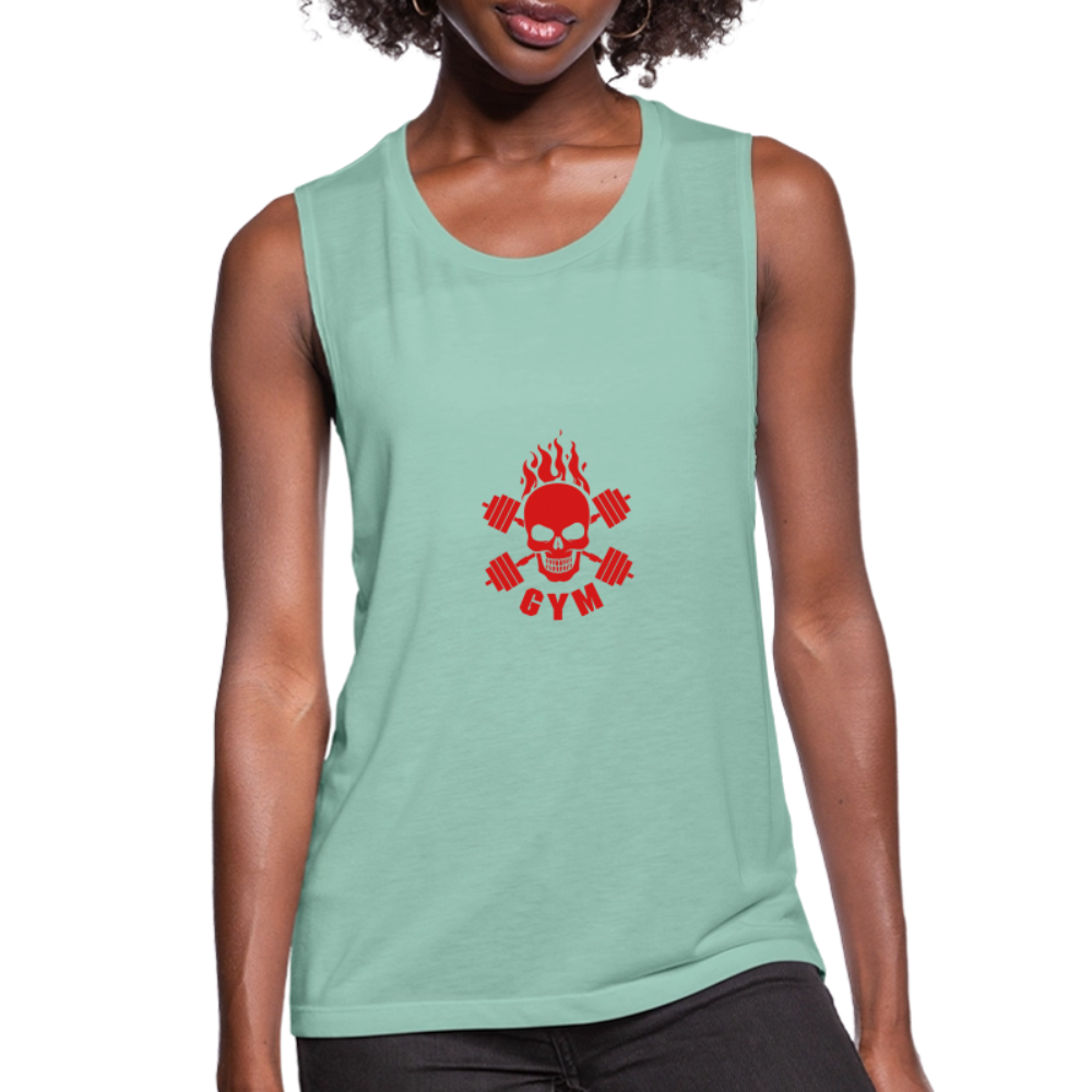 Women's Flowy Muscle Tank by Bella - dusty mint blue