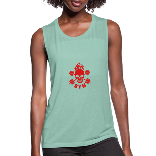 Women's Flowy Muscle Tank by Bella - dusty mint blue