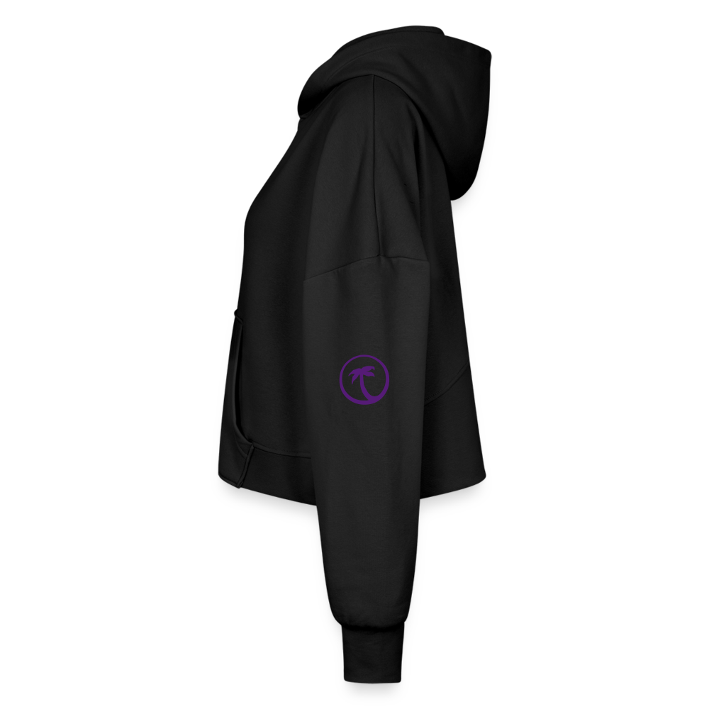 Women’s Cropped Hoodie & Jogger Short Set - black