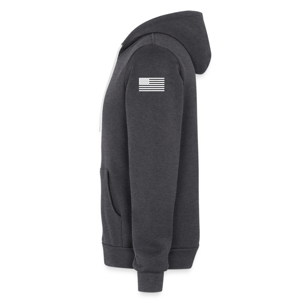 Unisex Full Zip Hoodie (Boston) - charcoal grey