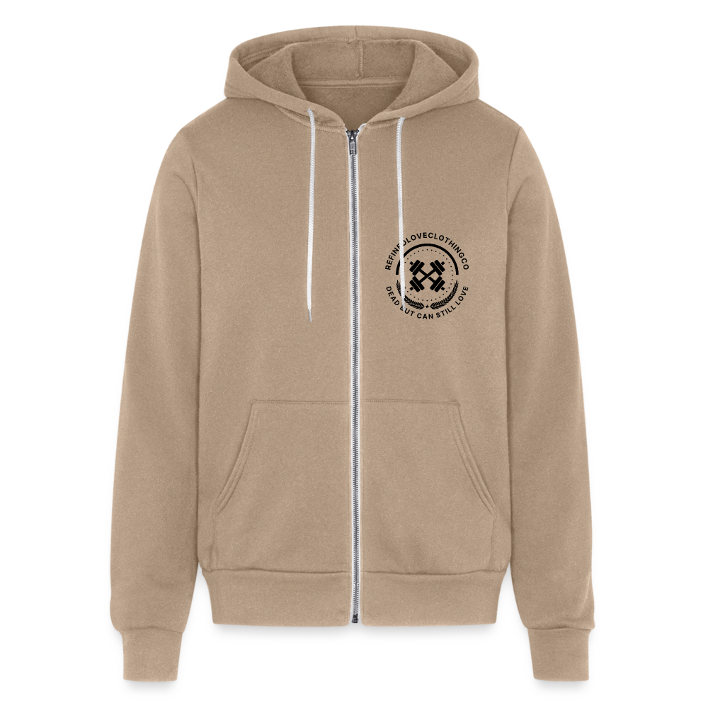 Bella + Canvas Unisex Full Zip Hoodie - tan