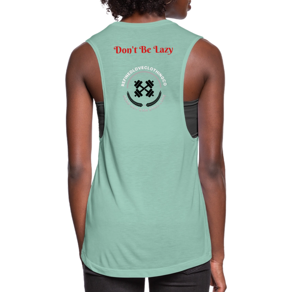 Women's Flowy Muscle Tank by Bella - dusty mint blue
