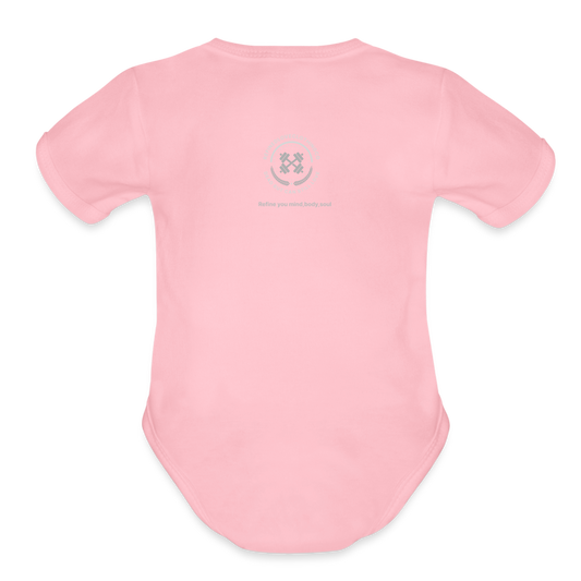 Organic Short Sleeve Baby Bodysuit - light pink