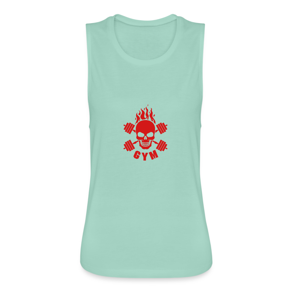 Women's Flowy Muscle Tank by Bella - dusty mint blue