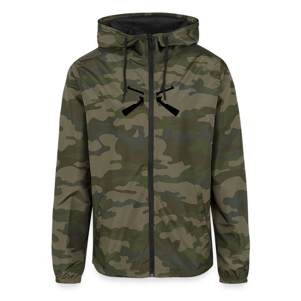Unisex Lightweight Windbreaker Jacket - green camo