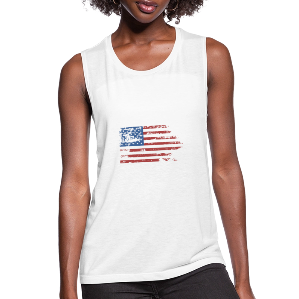Women's Flowy Muscle Tank by American Pride - white