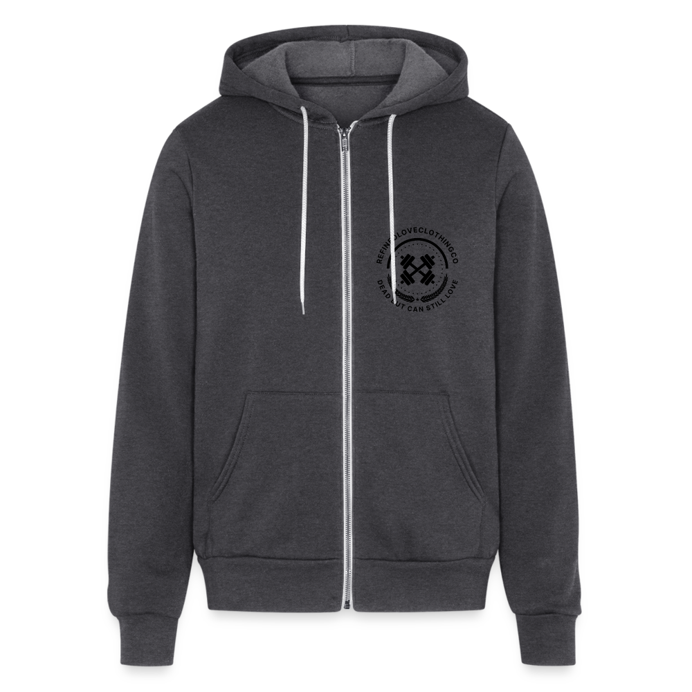 Bella + Canvas Unisex Full Zip Hoodie - charcoal grey
